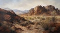 Layered Texture In Desert Oil Painting