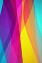 Layered translucent colored acrylic sheets, creating depth and vibrant light refractions. Multiple sheets of translucent colored Royalty Free Stock Photo