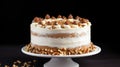 Layered vanilla cake with nuts