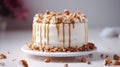 Layered vanilla cake with nuts