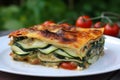 Layered vegetable pie. Generate Ai