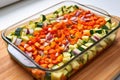 layered vegetables for ratatouille before cooking