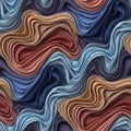 Layered waves in various shades of blue, beige, and red. The textures Royalty Free Stock Photo