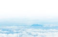 Layering of clouds and moutain on white sky background Royalty Free Stock Photo
