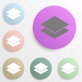 Layers badge color set. Simple glyph, flat vector of web icons for ui and ux, website or mobile application