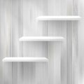 Layers Blank white wooden bookshelf. + EPS10