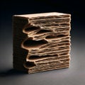 Layers of cardboard paper create a textured and abstract pattern. Royalty Free Stock Photo