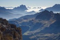 Layers of Dolomites Sass Pordoi, Italy Royalty Free Stock Photo