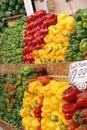 Layers of fresh bell peppers and chiles Royalty Free Stock Photo