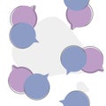 Vector icon cloud conversation. Cloud of speech cartoon style on seamless pattern on white background.