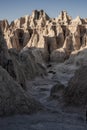 Layers of hoodoo formations in Badlands