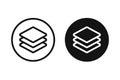 Layers icon. Three levels stacked on top of each other