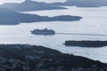 Layers of mountain in the Adriatic Sea. Sunset. Dubrovnik. Croatia Royalty Free Stock Photo