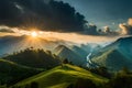 Layers of mountain forest landscape in Maehongson, Thailand, come to life under the ever-shifting dance of clouds Royalty Free Stock Photo