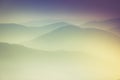 Layers of mountain and haze in the valleys. Royalty Free Stock Photo