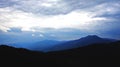 Layers of mountains as seen from Rarau mountain in Romania