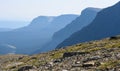 Layers of Mountains Behind Rocky Field Royalty Free Stock Photo