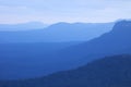 Layers of mountains at dusk, Blue Mountains, NSW, Australia Royalty Free Stock Photo