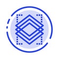 Layers, Object, Layer, Server Blue Dotted Line Line Icon