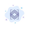 Layers, Object, Layer, Server Blue Icon on Abstract Cloud Background
