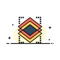 Layers, Object, Layer, Server Business Flat Line Filled Icon Vector Banner Template