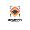 Layers, Object, Layer, Server Business Logo Template. Flat Color