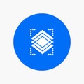 Layers, Object, Layer, Server white glyph icon