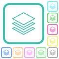 Layers outline vivid colored flat icons Royalty Free Stock Photo