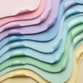 Layers of pastel-colored paper, artfully arranged in a waved pattern Royalty Free Stock Photo
