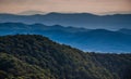 Layers of ridges of the Blue Ridge Mountains, seen from Stony Ma