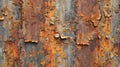 Layers upon layers of rust create a chaotic and abstract pattern on this sheet steel making it a unique and interesting Royalty Free Stock Photo
