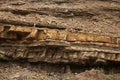 Layers of sedimentary rock outcrops