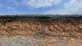 Layers soil rock road blur