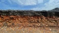 Layers soil rock road blur