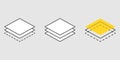 Layers stack icon in flat style. Fabric floor layer vector illustration on isolated background. Infographic label sign business