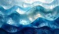 Layers of translucent icy blue and white waves with textured surfaces and subtle light reflections creating depth Royalty Free Stock Photo
