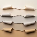 Layers of various colored torn paper arranged in horizontal strips Royalty Free Stock Photo