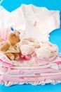 Layette for baby girl Royalty Free Stock Photo