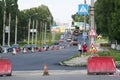 Laying asphalt on the road