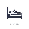 laying in bed icon on white background. Simple element illustration from behavior concept Royalty Free Stock Photo