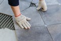 Laying Ceramic Tiles.