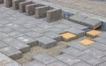 Laying concrete brick background