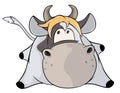 Laying cow cartoon