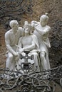 Laying the crown of thorns on Jesus' head, statue near Benedictine abbey Santa Maria de Montserrat, Spa