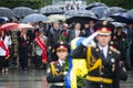 Laying flowers ceremony to the tomb of the unknown soldier