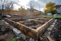 Laying the foundation. Construction works. The foundation for the house Royalty Free Stock Photo
