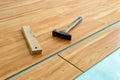 Laying of parquet floor Royalty Free Stock Photo