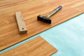 Laying of parquet floor Royalty Free Stock Photo