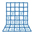 laying square tiles all over wall doodle icon hand drawn illustration
