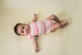 Laying time cute baby in studio Royalty Free Stock Photo